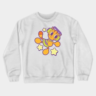 Y2Kat Cat With Stars Crewneck Sweatshirt